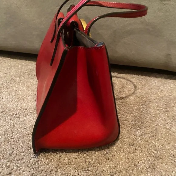 EUC Jimmy Choo Womens Red Leather Madeline Shoulder Bag Purse - Picture 3 of 7